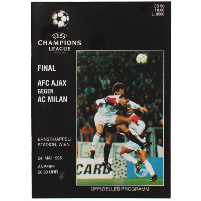 1995 Champions League Final Ajax vs AC Milan programme