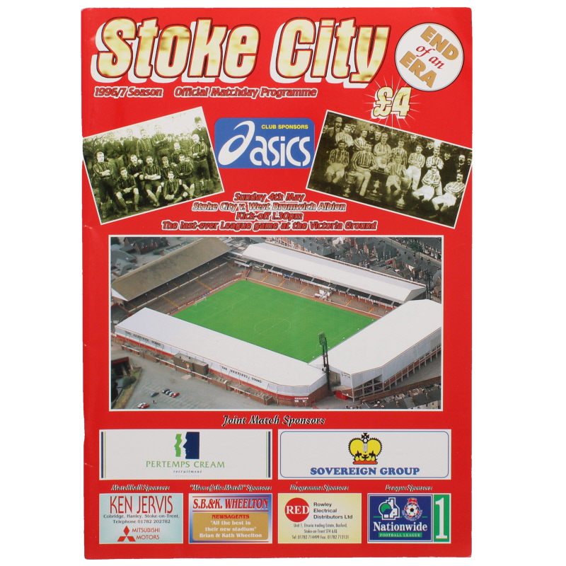 1996-97 Stoke City vs West Bromwich Albion last match at the Victoria Ground programme