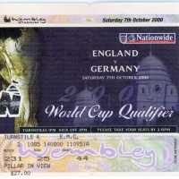 2000-01 England vs Germany, Last match beneath the Twin Towers football programme and ticket football programme
