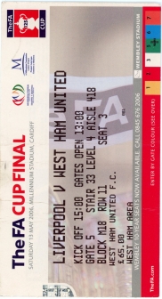2006 F.A Cup Final Liverpool vs West Ham United ticket