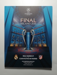 2016 Champions League Final Real Madrid vs Athletico Madrid Programme with kit cards